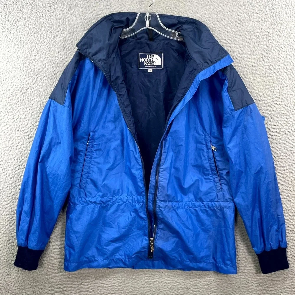 VTG The North Face Windbreaker Jacket Mens Medium‎ Blue Made in USA Waterproof